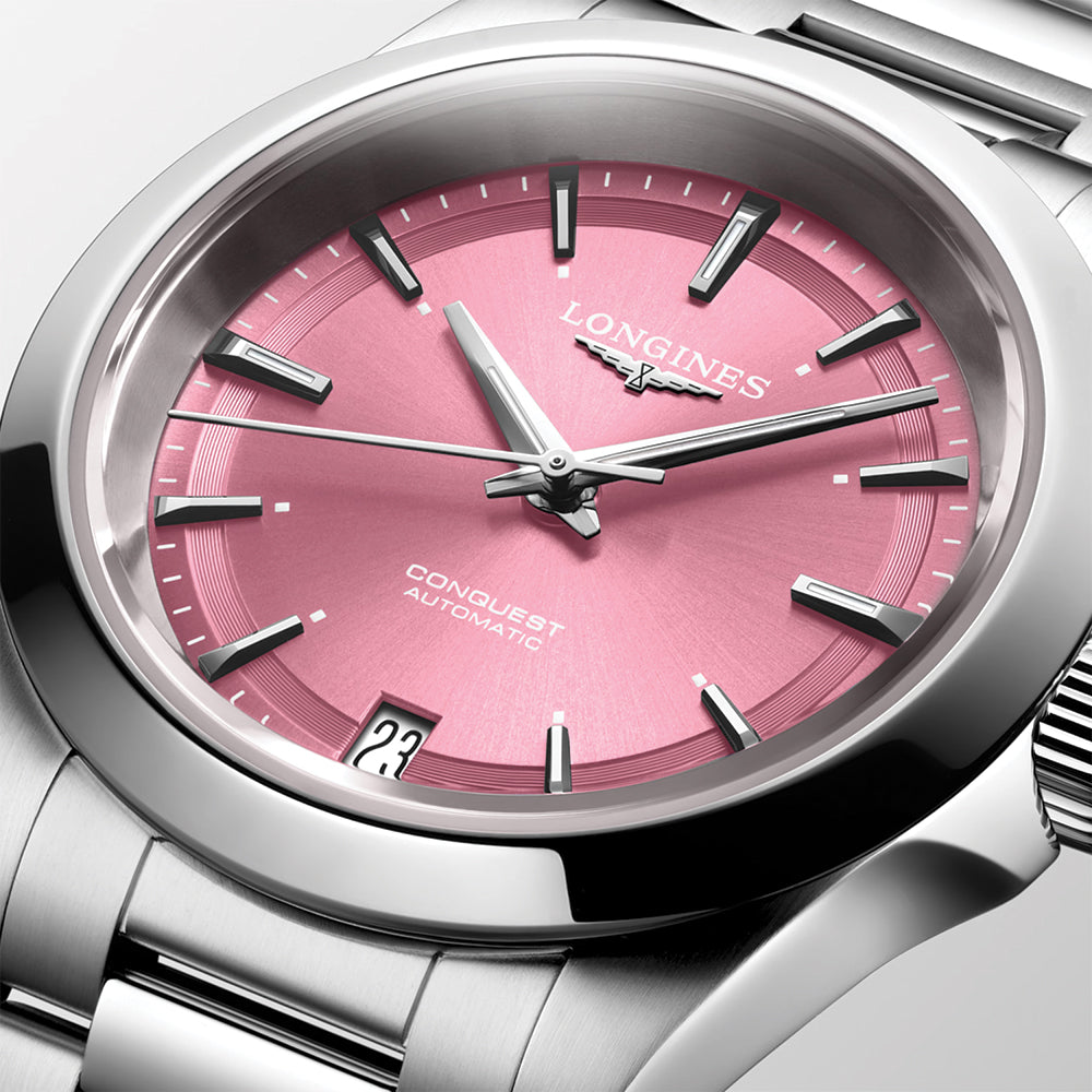 longines Conquest 34mm - Sunray Pink on Bracelet