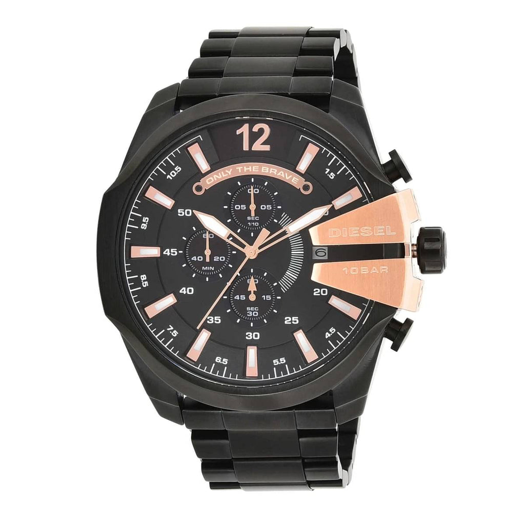 Diesel DZ4309 Mega Chief Chronograph Men's Watch – Black Dial & Black Stainless Steel Strap