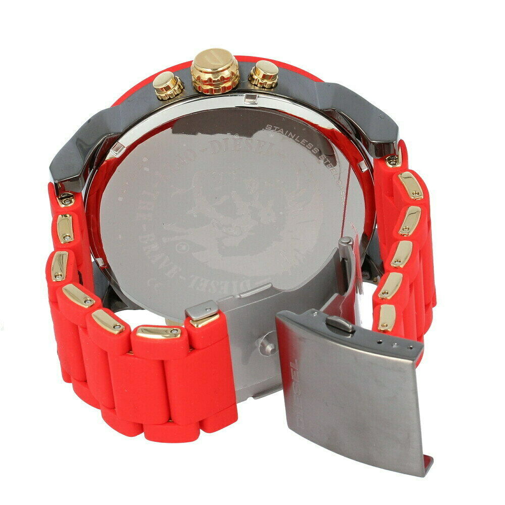 Diesel DZ7430 Mr. Daddy 2.0 Chronograph Men's Watch – Grey Dial & Red Rubber Strap