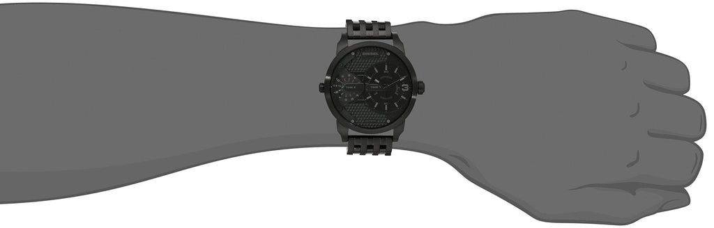 Diesel DZ7316 Mini Daddy Dual Time Men's Watch – Black Dial & Black Stainless Steel Strap