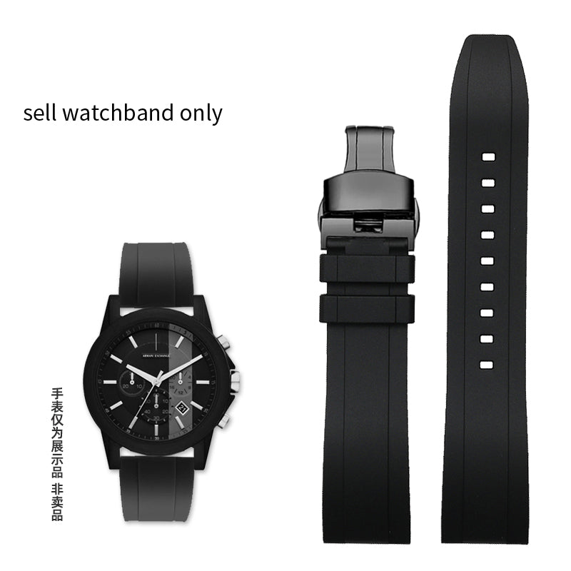 Armani Exchange Outerbanks AX1326 Men's Chronograph Watch – Black Dial with Black Silicone Strap
