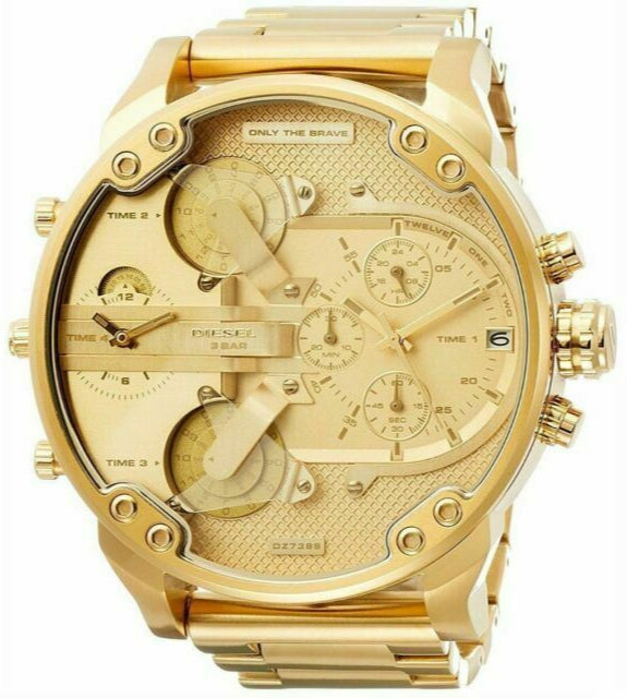Diesel DZ7399 Mr. Daddy 2.0 Chronograph Men's Watch – Gold Dial & Gold Stainless Steel Strap